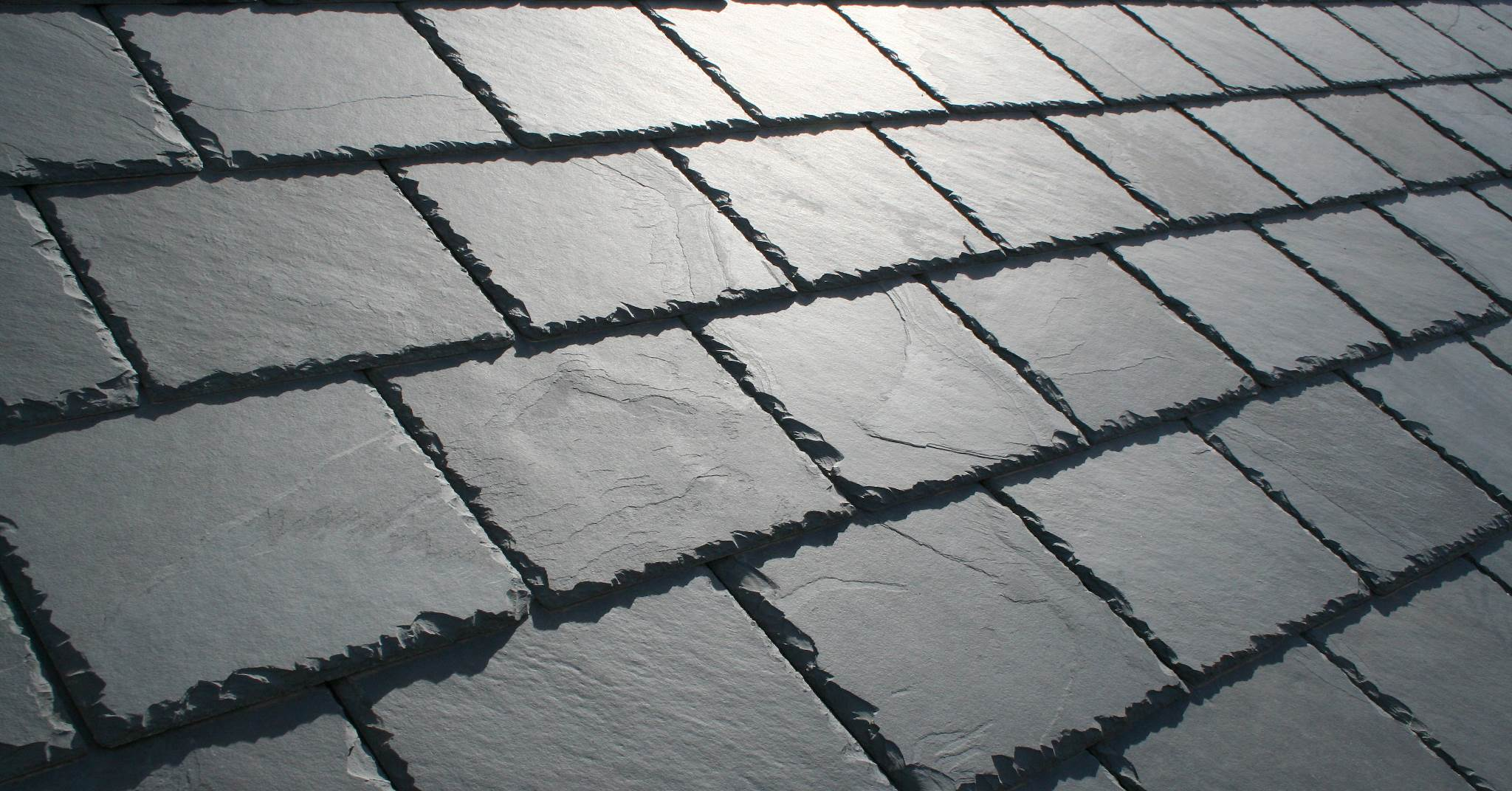 Real slate roof on a home exterior