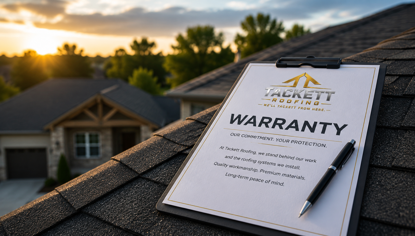 Tackett Roofing warranty certificate
