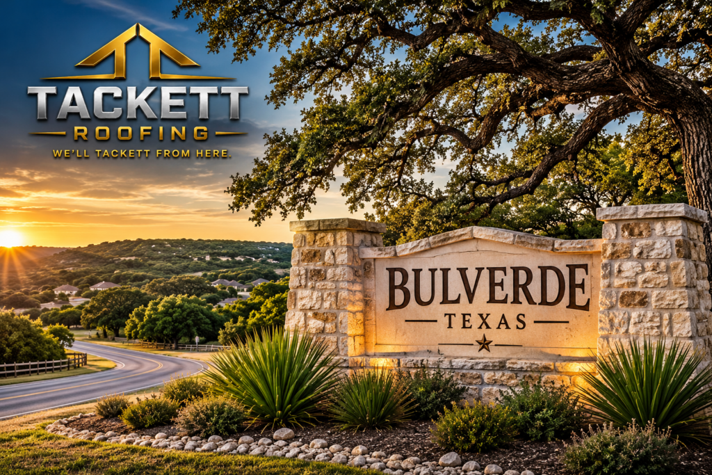 Tackett Roofing serving homeowners and businesses in Bulverde, Texas